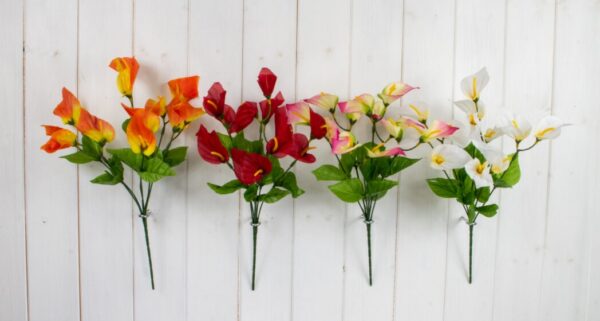 Mixed Color Faux Calla Lily Flower Bush