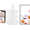 Modena Three-Level Glass Cake Stand - Dimensions: 15 x 18 x 20 cm