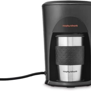 Morphy Richards Black Coffee Maker with 2 Travel Mugs