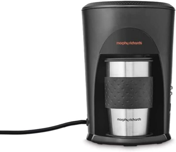 Morphy Richards Black Coffee Maker with 2 Travel Mugs