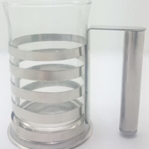 Mug for Coffee or Tea with a Stainless Steel Handle