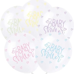 Multicolored Latex Balloons for Baby Shower - Pack of 12