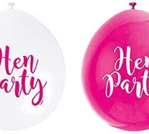 Multicolored Latex Balloons for Hen Party - Pack of 9