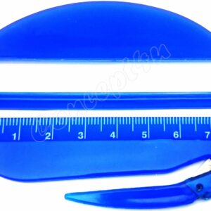 Multifunctional Blue Desk Tool: Letter Opener, Ruler, and Magnifier