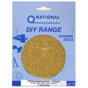 NATIONAL ABRASIVES 5-Pack Assorted Grit Aluminum Oxide 127mm Sanding Discs