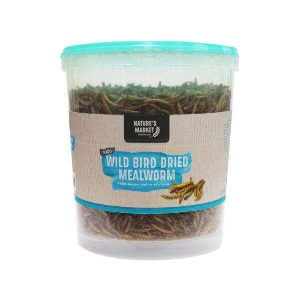 Natures Market Dried Mealworms for Wild Birds, 100g Tub