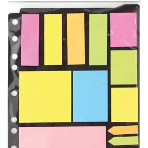 Neon Memo Stickers on Ring Binder Folder by Just Stationery