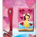 Notebook and Pen Set with Girl Design - Top Secrets Theme