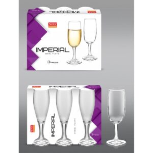 NOVA IMPERIAL 200ML GLASS FLUTE SET - PACK OF 3