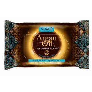 NUAGE Argan Oil Facial Cleansing Wipes Twin Pack, 25 Count Each