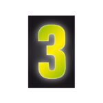 **Number**: It features the number "3