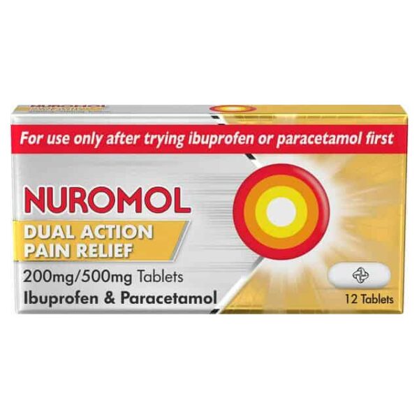 Nuromol Dual Action Pain Relief Tablets, Pack of 12