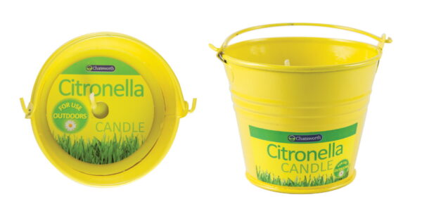 Outdoor Metal Bucket Candle with Citronella by Chatsworth