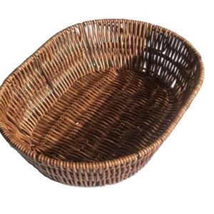 Oval Woven Wicker Bread Basket, 25x17x6.5 cm