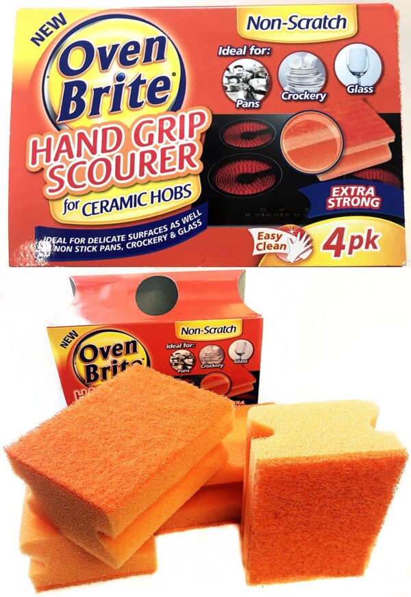 Oven Brite Handheld Scourer for Ceramic Hobs, Pack of 4