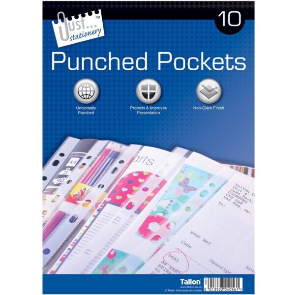 Pack of 10 A4 Plastic Document Holder Ring Binders by Just Stationery
