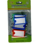 Pack of 10 Keyring Tags and Rings in Various Colors