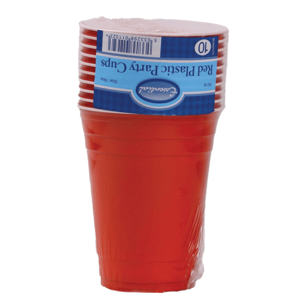 Pack of 10 Red 16oz Plastic Party Cups