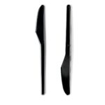 Pack of 100 Black Medium-Duty Plastic Knives