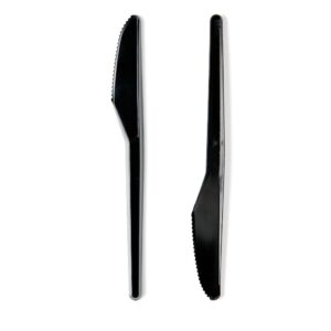 Pack of 100 Black Medium-Duty Plastic Knives