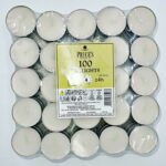 Pack of 100 Prices Tea Light Candles with 4-Hour Burn Time