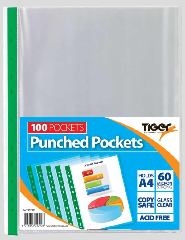 Pack of 100 Punch Pockets, 60 Micron Thickness