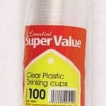 Pack of 100 Reusable Clear Plastic Cups