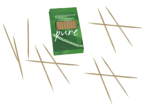 Pack of 100 Wooden Toothpicks, 8cm