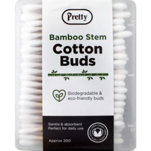 Pack of 12: 200 Pretty Bamboo Stem Biodegradable Cotton Buds