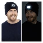 Pack of 12 Black LED Hats for Adults