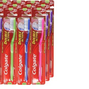 Pack of 12 Colgate Medium Double Action Toothbrushes