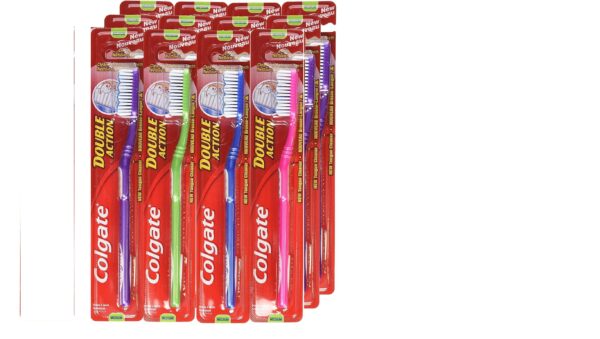 Pack of 12 Colgate Medium Double Action Toothbrushes