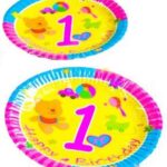 Pack of 12 First Birthday Plates