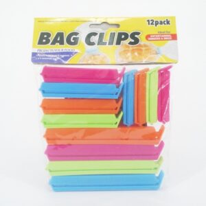 Pack of 12 Food Storage Bag Clips in Various Sizes