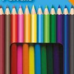 Pack of 12 Full Length Colored Pencils with Hanging Display