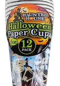 Pack of 12 Halloween Graveyard Design 9oz Paper Cups