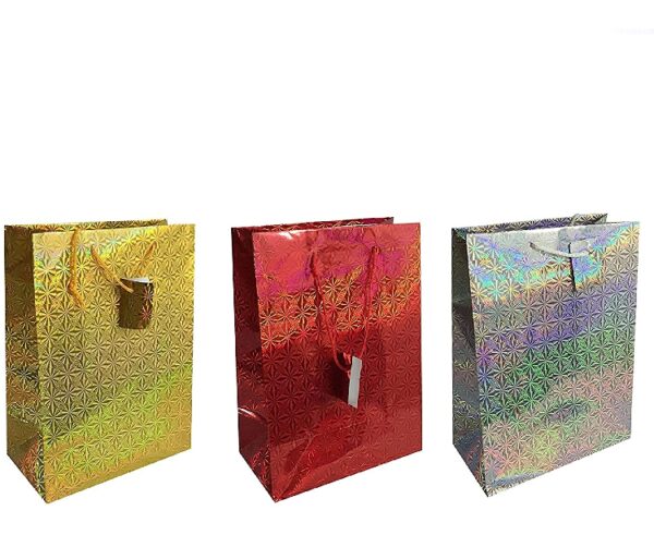 Pack of 12 Large County Holographic Gift Bags