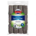 Pack of 12 STARWASH Essential Steel Wool Scouring Rolls