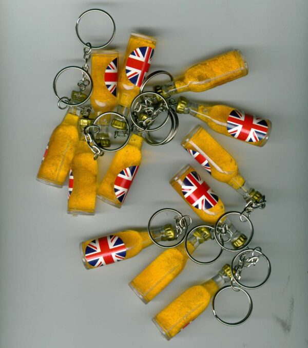 Pack of 12 Union Jack Beer Bottle Keyrings