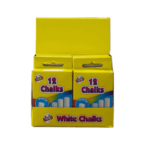 Pack of 12 White Chalks in Hang Display Unit