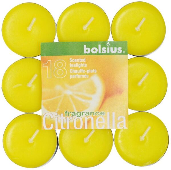 Pack of 18 Bolsius Citronella Scented Tealight Candles