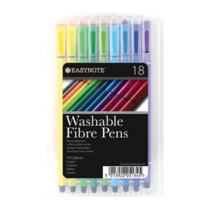 Pack of 18 Washable Easynote Fiber Pens