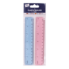 Pack of 2 Just Stationery 6-inch Plastic Rulers in Assorted Colors