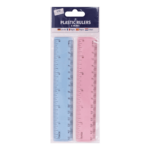 Pack of 2 Just Stationery 6-inch Plastic Rulers in Assorted Colors