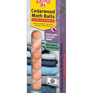 PACK OF 20 CEDARWOOD MOTH REPELLER BALLS BY ZERO IN