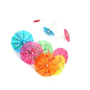 Pack of 20 Colorful Paper Parasols for Cocktails/Drinks