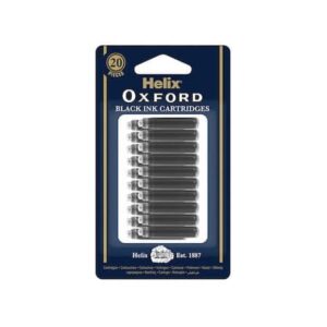 Pack of 20 Oxford Washable Black Ink Cartridges (Hanging Pack)