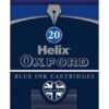 Pack of 20 Washable Blue Ink Cartridges by Oxford (Hang Pack)