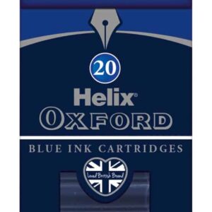 Pack of 20 Washable Blue Ink Cartridges by Oxford (Hang Pack)