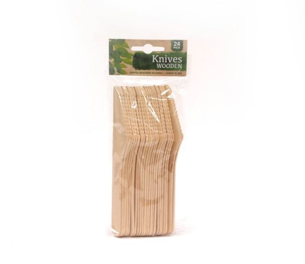 Pack of 24 Biodegradable Disposable Wooden Knives